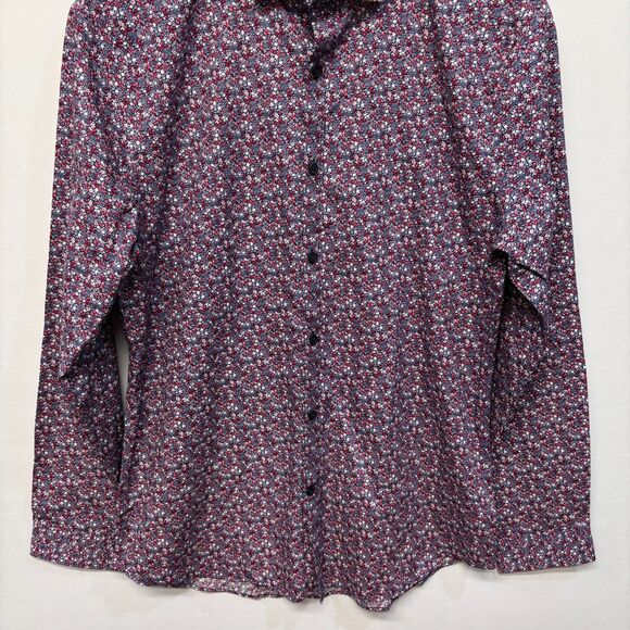NWT Express Men Extra Slim Fit Button Shirt Top Size Large Floral C025 -10 - Picture 12 of 16